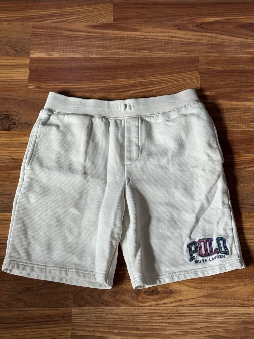 Polo by Ralph Lauren Kid’s White Athletic Sweat Shorts with Embroidered Logo